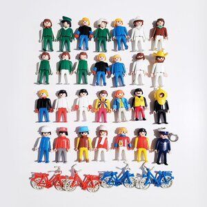 Playmobil Lot of Geobra Figures with Bicycles